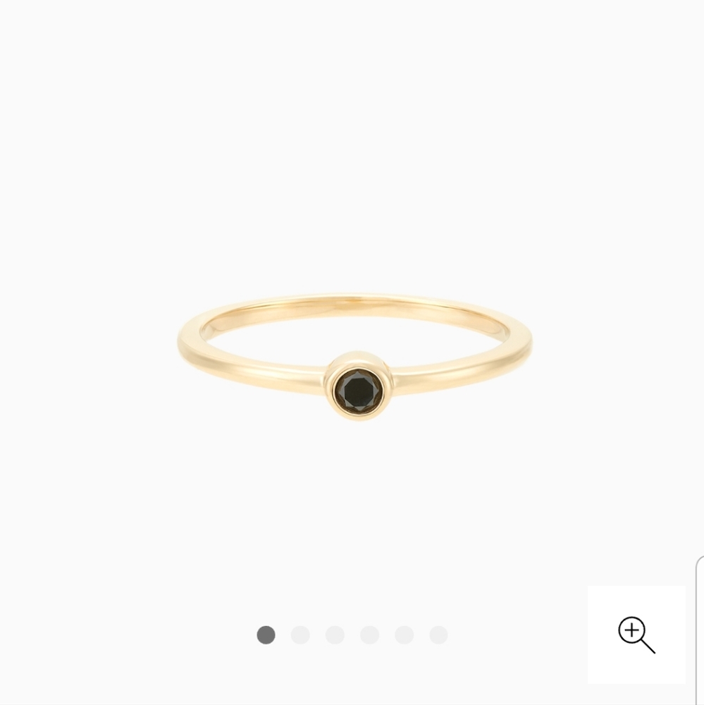 MEJURI 14K Solid Gold Black Diamond Solo Ring